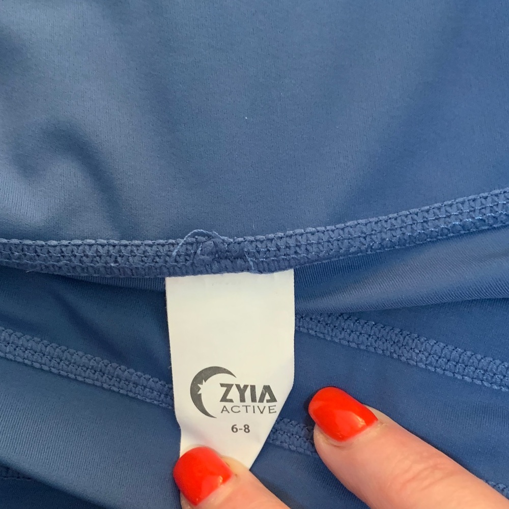 😎  zyia 6-8 blue cropped tights